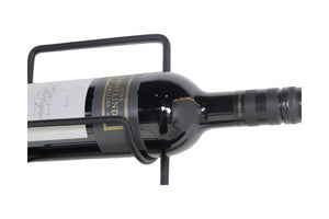Wijnrek 5 flessen - 15x10x70 - Naturel/Zwart - Mangohout/metaal