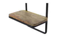 Wijnrek 5 flessen - 15x10x70 - Naturel/Zwart - Mangohout/metaal
